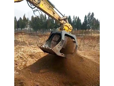 挖机筛分斗 液压旋转筛 泥沙鹅卵石清洗斗 渣土分离斗 铭德机械图5